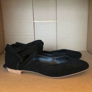 Gianni Bini Ankle Wrap Suede Flats